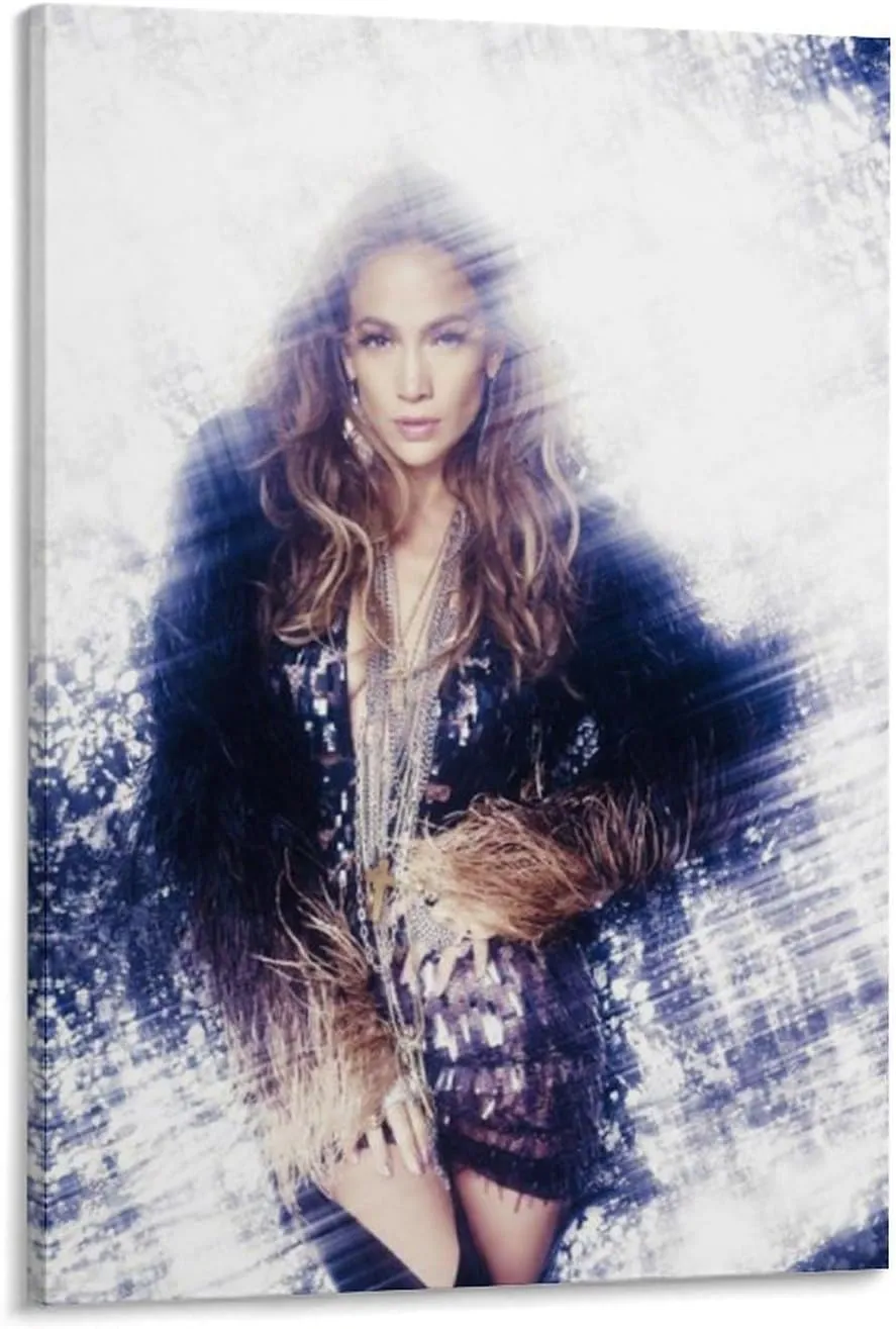 LXLCFHTD Jennifer Lopez (7) Canvas Poster Wall Art Decor Print Picture Paintings for Living Room Bedroom Decoration Frame-style 16x24inch(40x60cm)