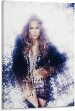 LXLCFHTD Jennifer Lopez (7) Canvas Poster Wall Art Decor Print Picture Paintings for Living Room Bedroom Decoration Frame-style 16x24inch(40x60cm)