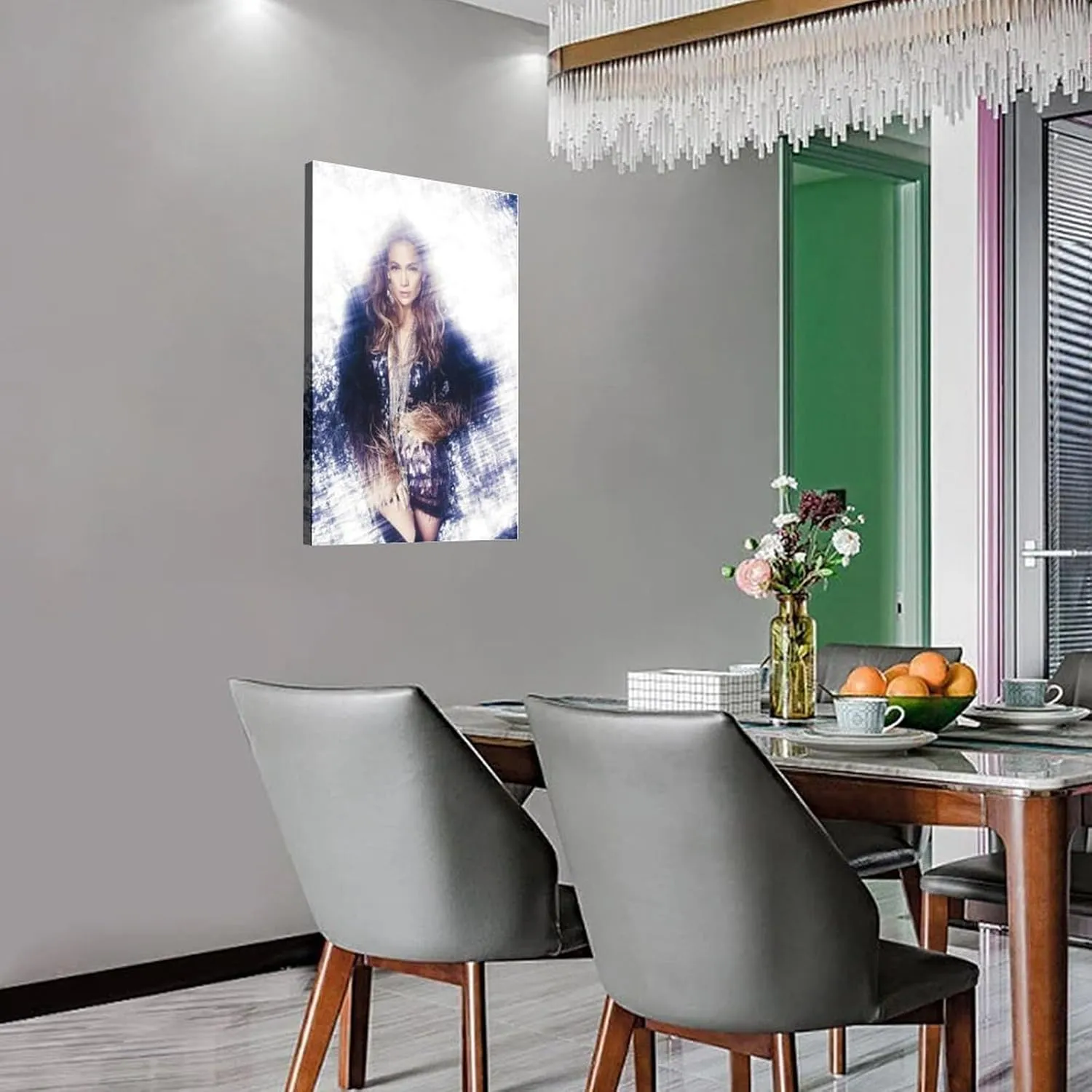 LXLCFHTD Jennifer Lopez (7) Canvas Poster Wall Art Decor Print Picture Paintings for Living Room Bedroom Decoration Frame-style 16x24inch(40x60cm)