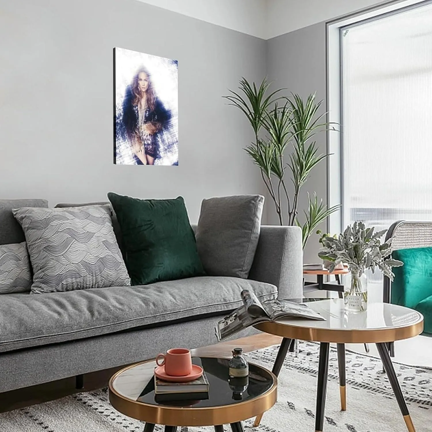 LXLCFHTD Jennifer Lopez (7) Canvas Poster Wall Art Decor Print Picture Paintings for Living Room Bedroom Decoration Frame-style 16x24inch(40x60cm)