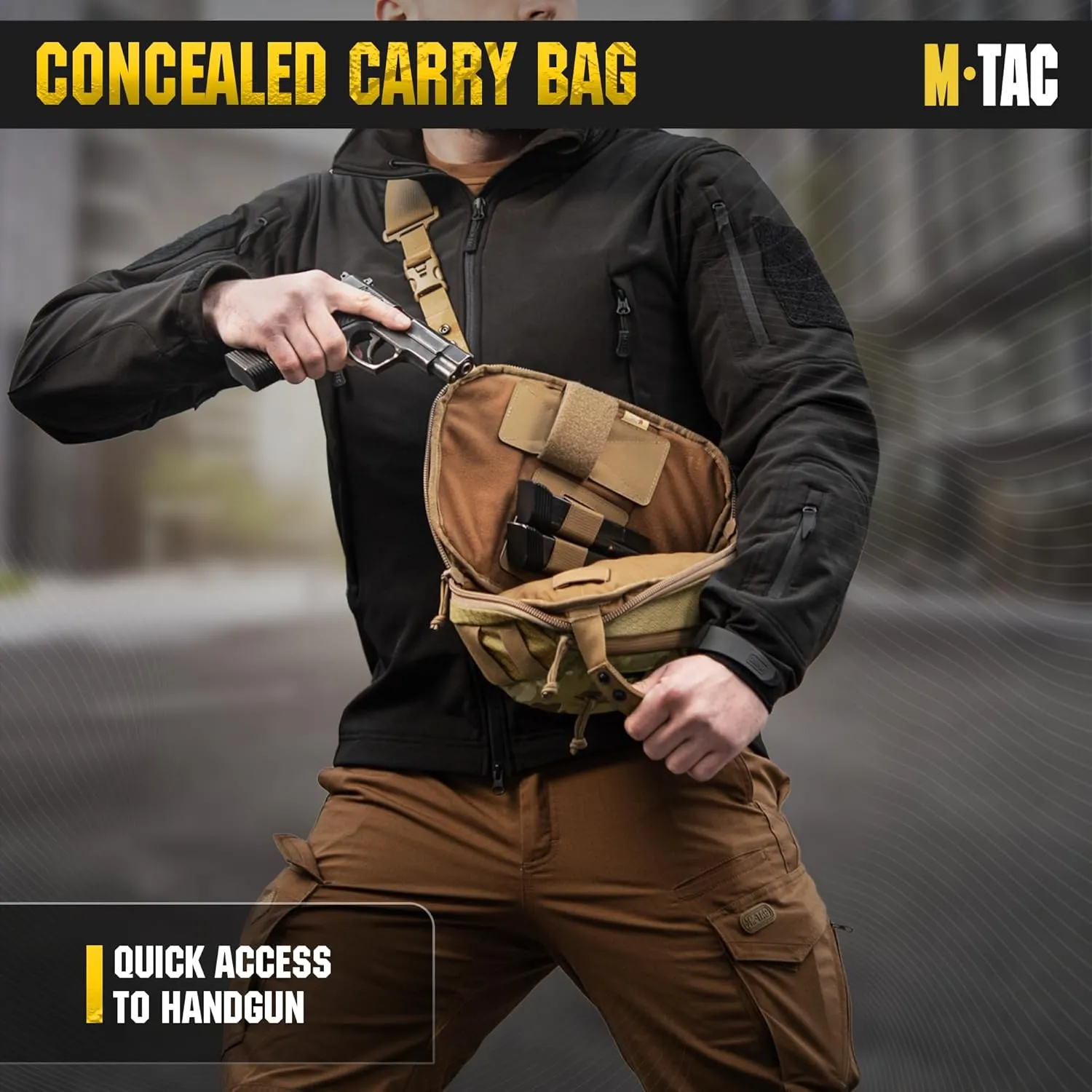 M-Tac Elite Sphaera Large Bag Gen 2 -Tactical Shoulder Bag - Conceal Carry Chest Sling Pack CCW Bag