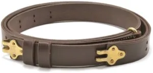 M1907 Military Style Leather Rifle Sling Brass Hardware Dark Brown M1 Garand, M14, 1903 Springfield