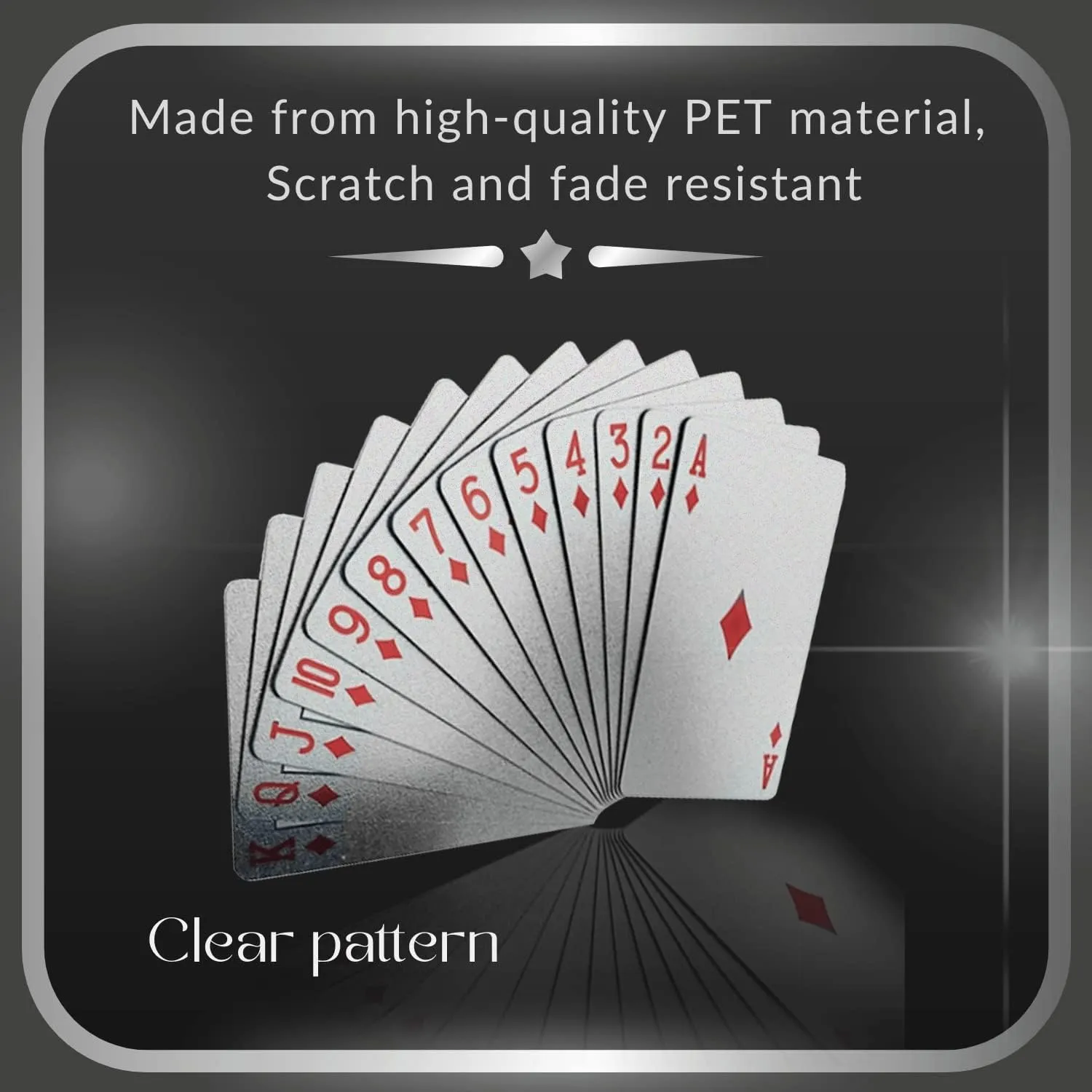 Magic Kiss Waterproof Gold and Silver Foil Poker Playing Cards, Deck of Plastic Playing Cards Gift (Silver 3 Decks)