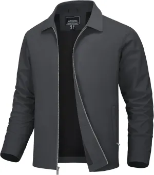 MAGNIVIT Men's Lightweight Jackets Light Windbreaker Full Zip Up Stylish Golf Coat Business Work Casual Dress