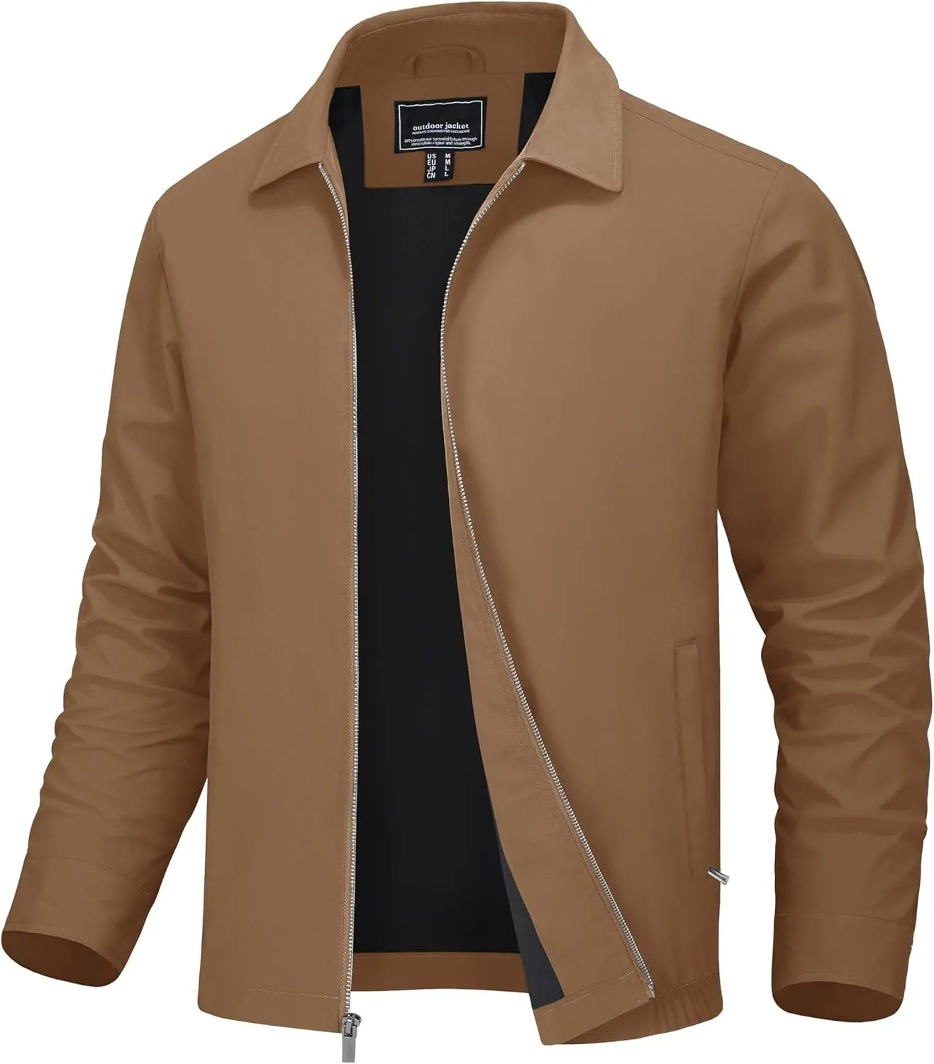 MAGNIVIT Men's Lightweight Jackets Light Windbreaker Full Zip Up Stylish Golf Coat Business Work Casual Dress