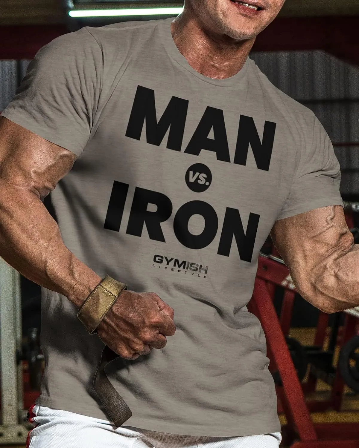 Man Vs Iron Weight Lifting Shirts for Men Workout Gym Shirts