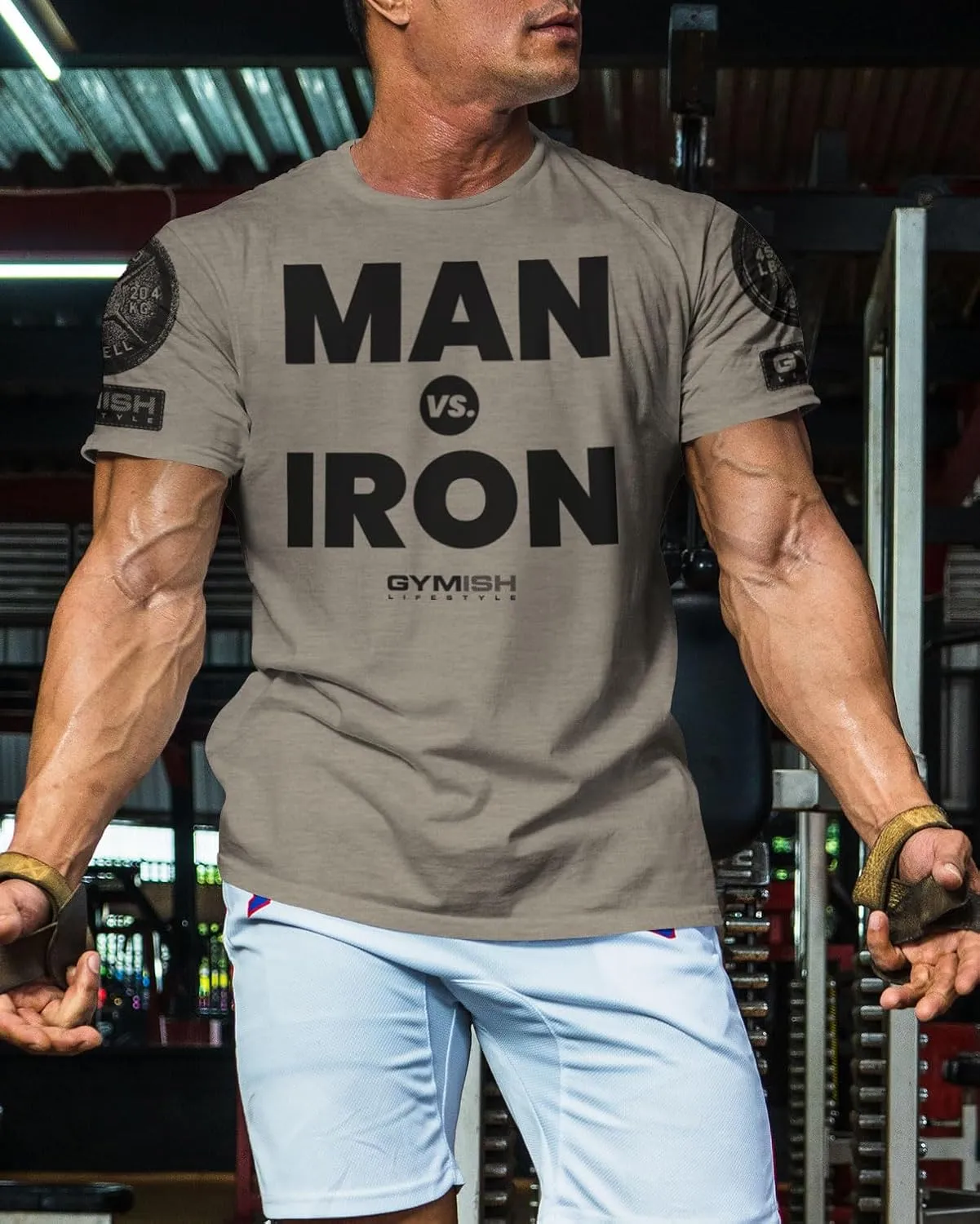 Man Vs Iron Weight Lifting Shirts for Men Workout Gym Shirts