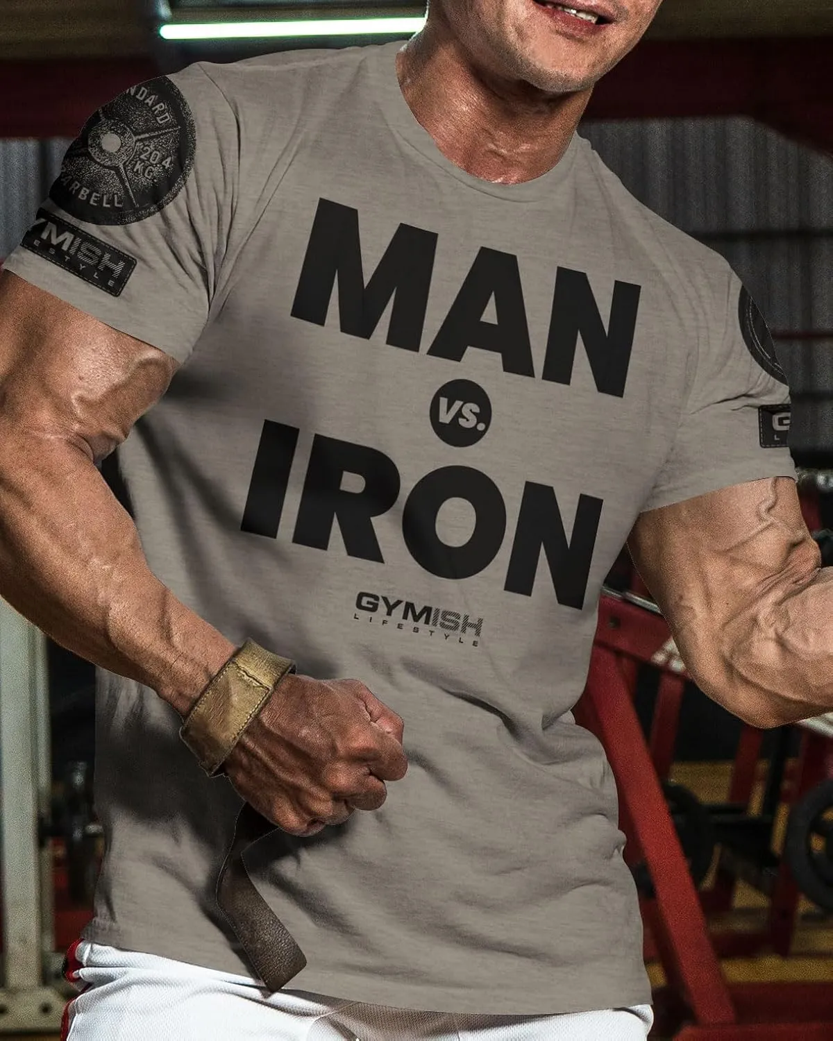 Man Vs Iron Weight Lifting Shirts for Men Workout Gym Shirts