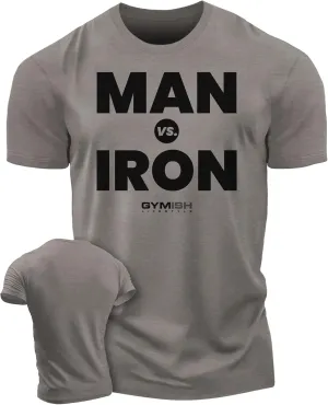 Man Vs Iron Weight Lifting Shirts for Men Workout Gym Shirts