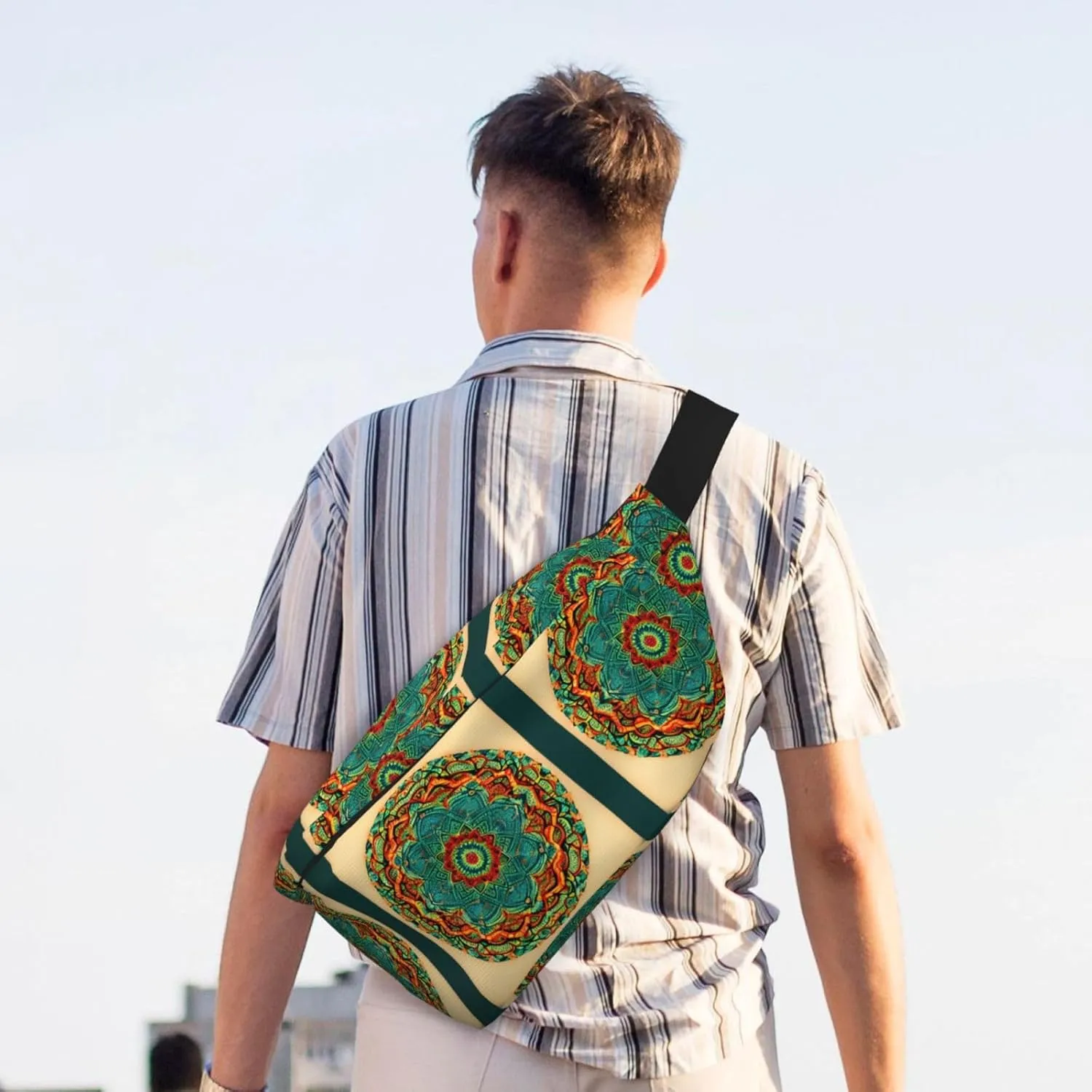 Mandala Fanny Pack Crossbody Sling Bag â€“ Zipper Pockets for Travel, Hiking, Cycling, Workouts, and Everyday Use