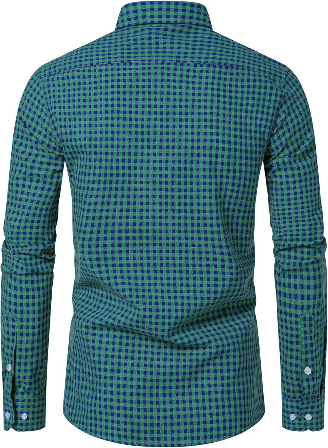 Manwan walk Men's Plaid Button Down Shirts Regular Fit Long Sleeve Casual Business Shirts