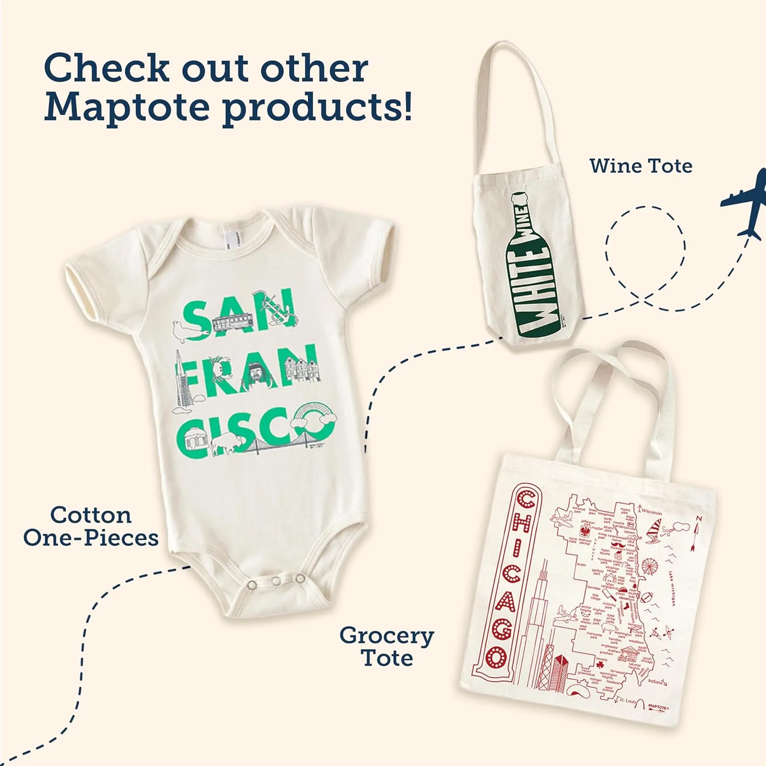 MAPTOTE Grocery Canvas Tote - Reusable Cotton Canvas Bag for Shopping, Daily Errands, Beach Trips and Travel - Screenprinted, Earth Friendly, and Made in USA - Map Style, New York City