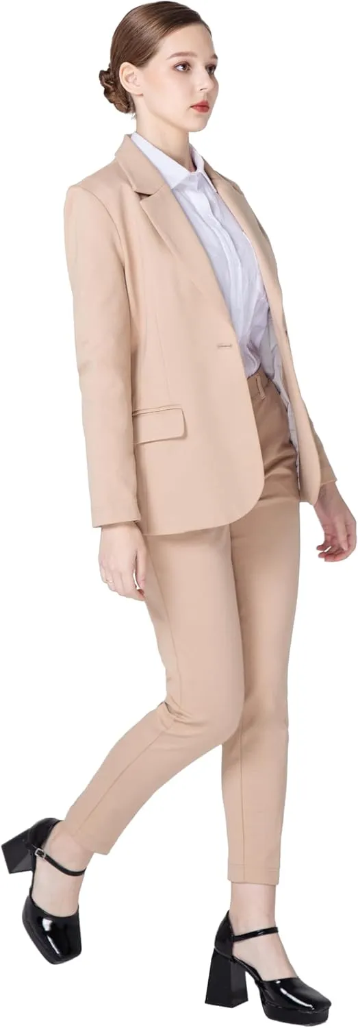 Marycrafts Women's Business Blazer Pant Suit Set for Work