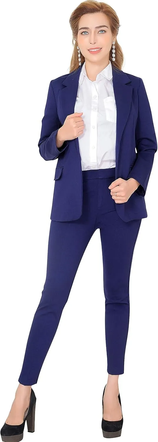 Marycrafts Women's Business Blazer Pant Suit Set for Work