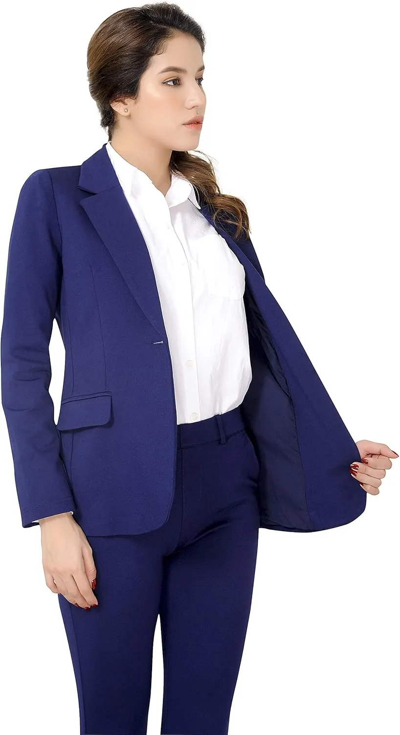 Marycrafts Women's Business Blazer Pant Suit Set for Work