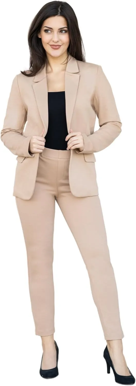 Marycrafts Women's Business Blazer Pant Suit Set for Work