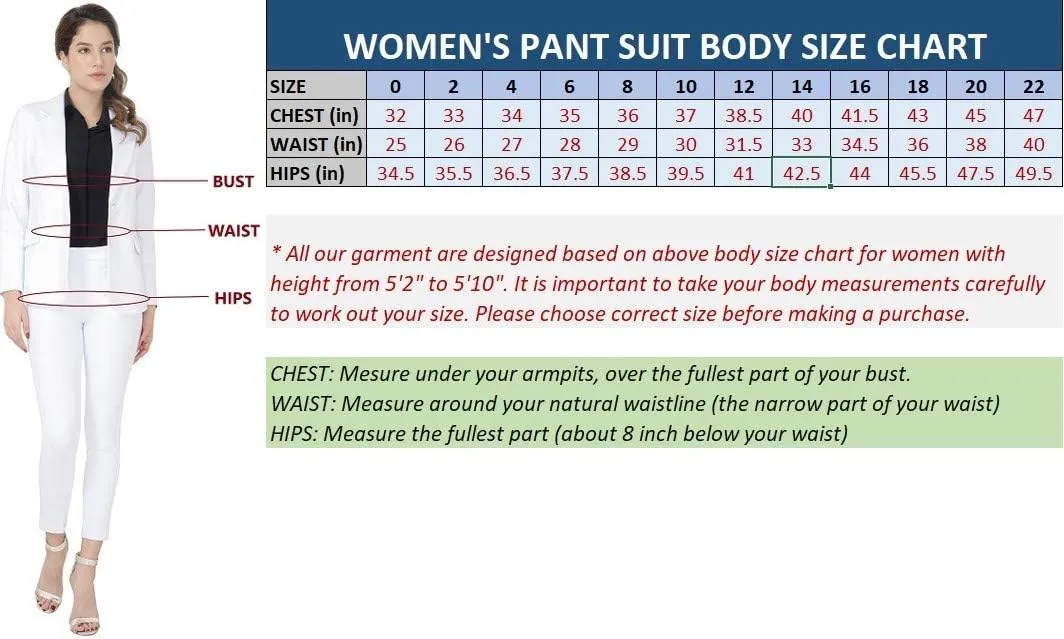 Marycrafts Women's Business Blazer Pant Suit Set for Work