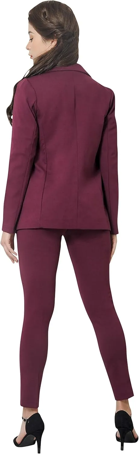 Marycrafts Women's Business Blazer Pant Suit Set for Work