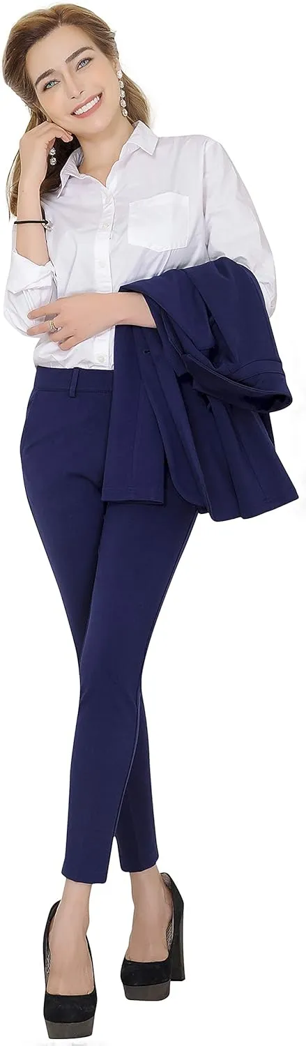 Marycrafts Women's Business Blazer Pant Suit Set for Work
