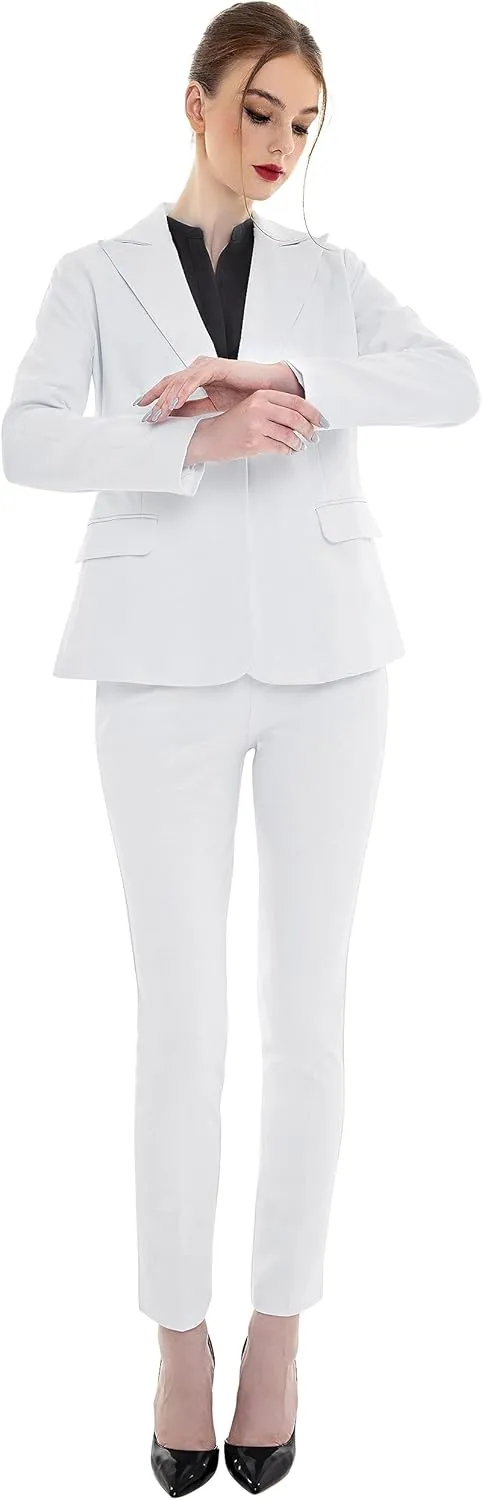 Marycrafts Women's Pant Suits Set – Professional Business Suiting Blazer and Pants 2 Piece Outfit