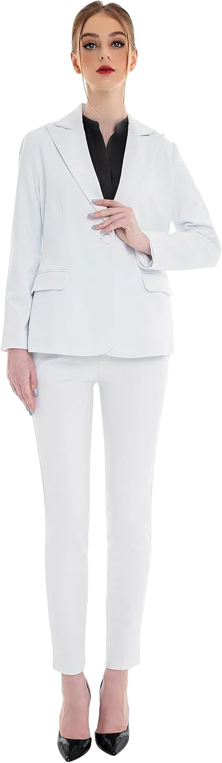 Marycrafts Women's Pant Suits Set – Professional Business Suiting Blazer and Pants 2 Piece Outfit