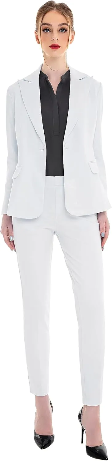Marycrafts Women's Pant Suits Set – Professional Business Suiting Blazer and Pants 2 Piece Outfit
