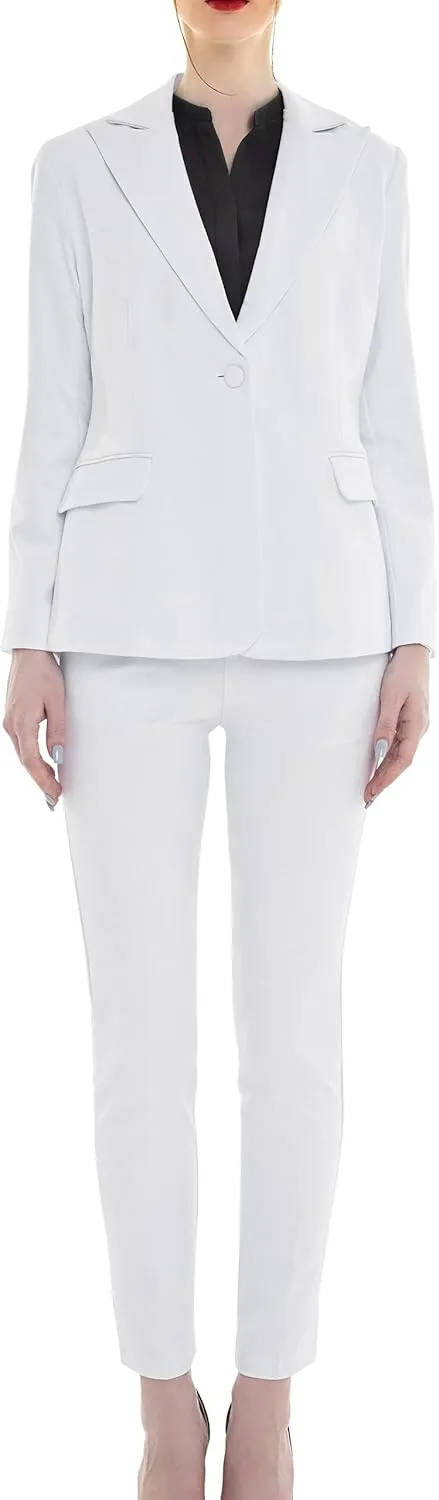 Marycrafts Women's Pant Suits Set – Professional Business Suiting Blazer and Pants 2 Piece Outfit