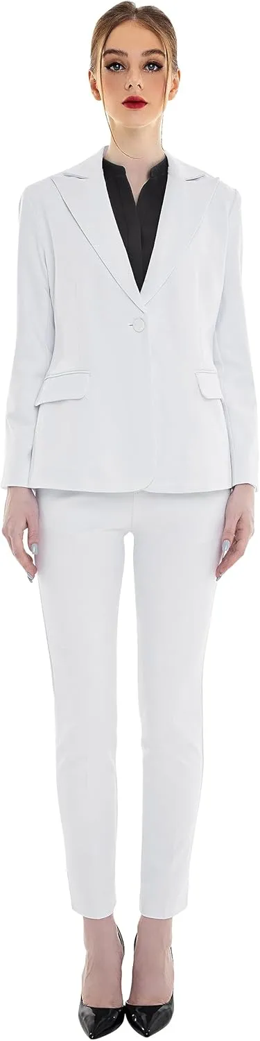 Marycrafts Women's Pant Suits Set – Professional Business Suiting Blazer and Pants 2 Piece Outfit