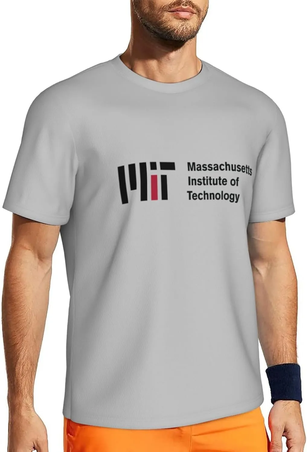 Massachusetts Institute of Technology Men's Short-Sleeved Round Neck Mesh T-Shirt