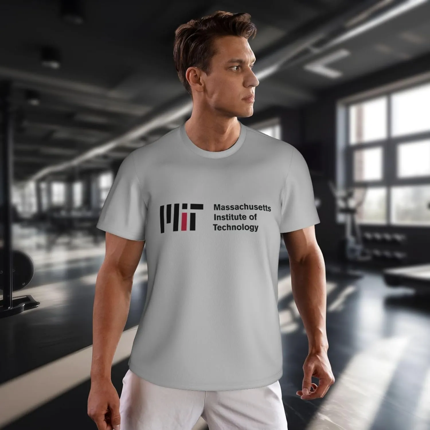 Massachusetts Institute of Technology Men's Short-Sleeved Round Neck Mesh T-Shirt