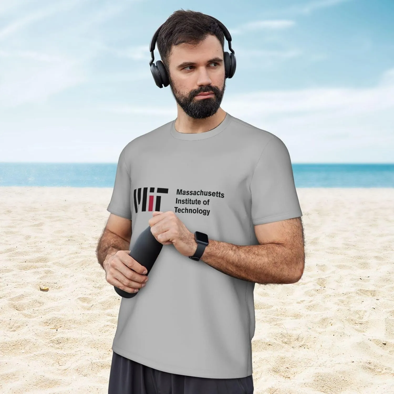 Massachusetts Institute of Technology Men's Short-Sleeved Round Neck Mesh T-Shirt