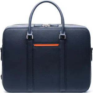 Maverick & Co. Manhattan Double-Zip Leather Laptop Bag – 16” Briefcase for Men, Stylish Business Travel & Work Bag, Durable