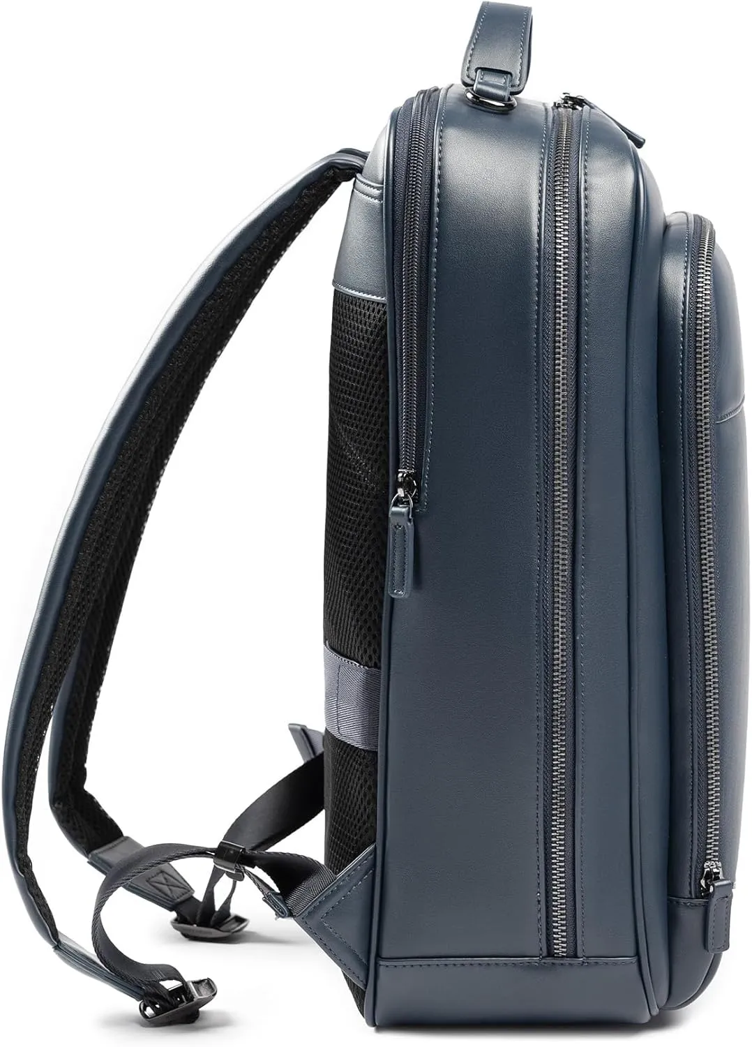 Maverick & Co. Windsor Men’s Leather Laptop Backpack – Work, Travel, Tech, Business, Nylon, Stylish College Daypack (Navy)