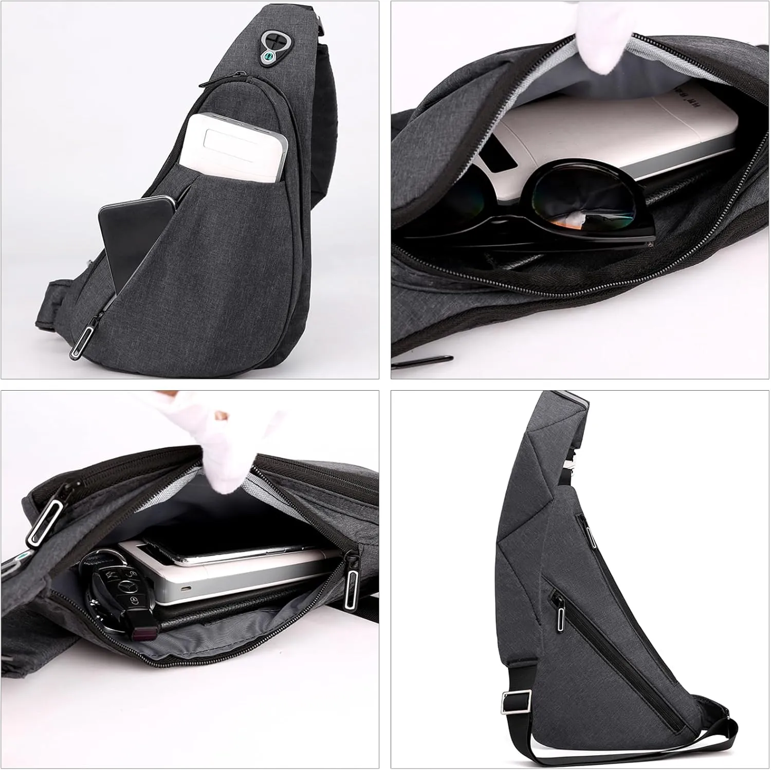 MAXTOP Anti Theft Crossbody Travel Bag for Men Women Slim Sling Shoulder Bag with Adjustable Strap