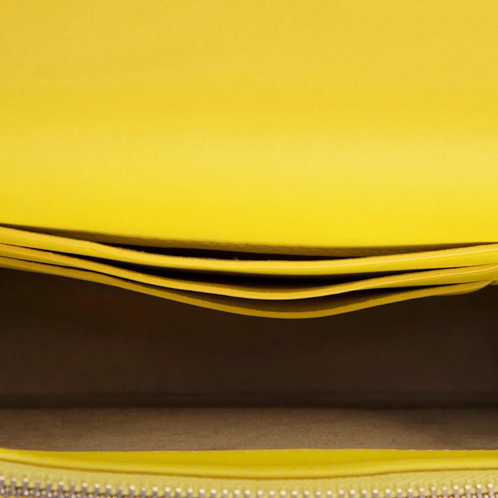 MCM Gretl Cubic Leather Crossbody Bag Vibrant Yellow Mini