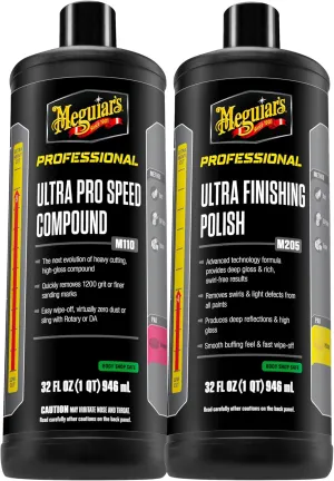 Meguiar's Professional Ultra Pro Finishing Polish M210: Achieve a Mirror-Like Finish on Your Car - Professional Finishing Polish to Remove Swirls, Holograms, and Boost Gloss and Shine 128 Oz, 1 Ga