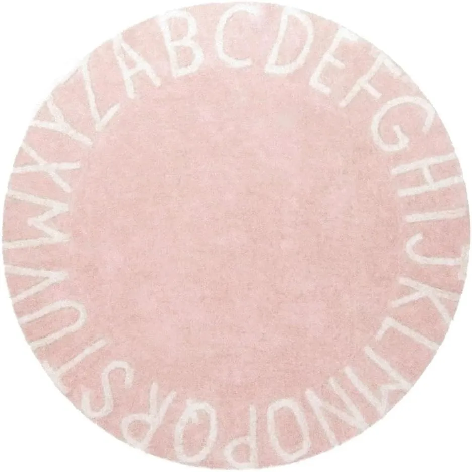 Melody Jane Dolls Houses Dollhouse Alphabet Rug Pink & White 1:12 Modern Nursery Accessory Printed Card