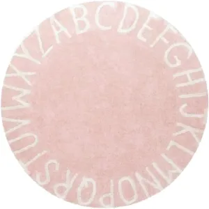 Melody Jane Dolls Houses Dollhouse Alphabet Rug Pink & White 1:12 Modern Nursery Accessory Printed Card