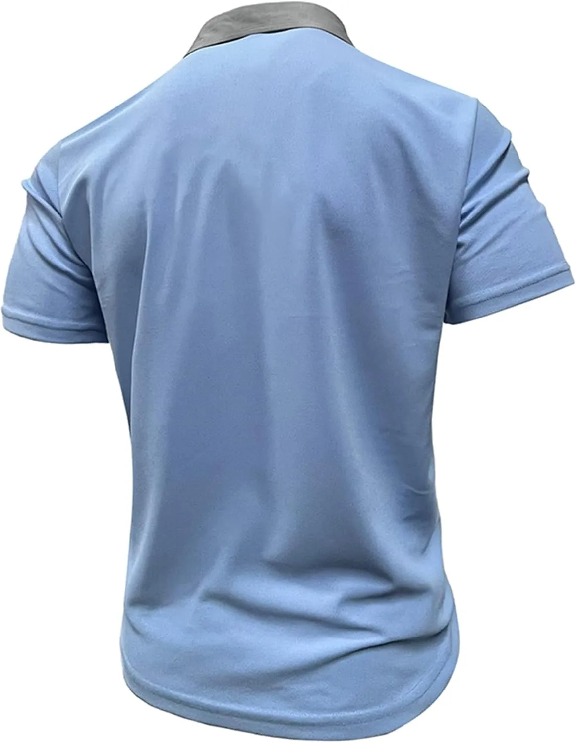 Men Business Casual Polo Shirt Short Sleeve Button Collar Shirt Blouse Summer Stylish Classic Golf Shirt