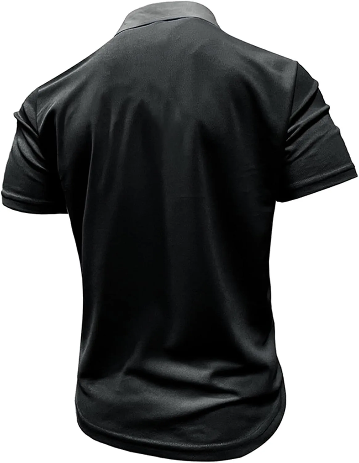 Men Business Casual Polo Shirt Short Sleeve Button Collar Shirt Blouse Summer Stylish Classic Golf Shirt