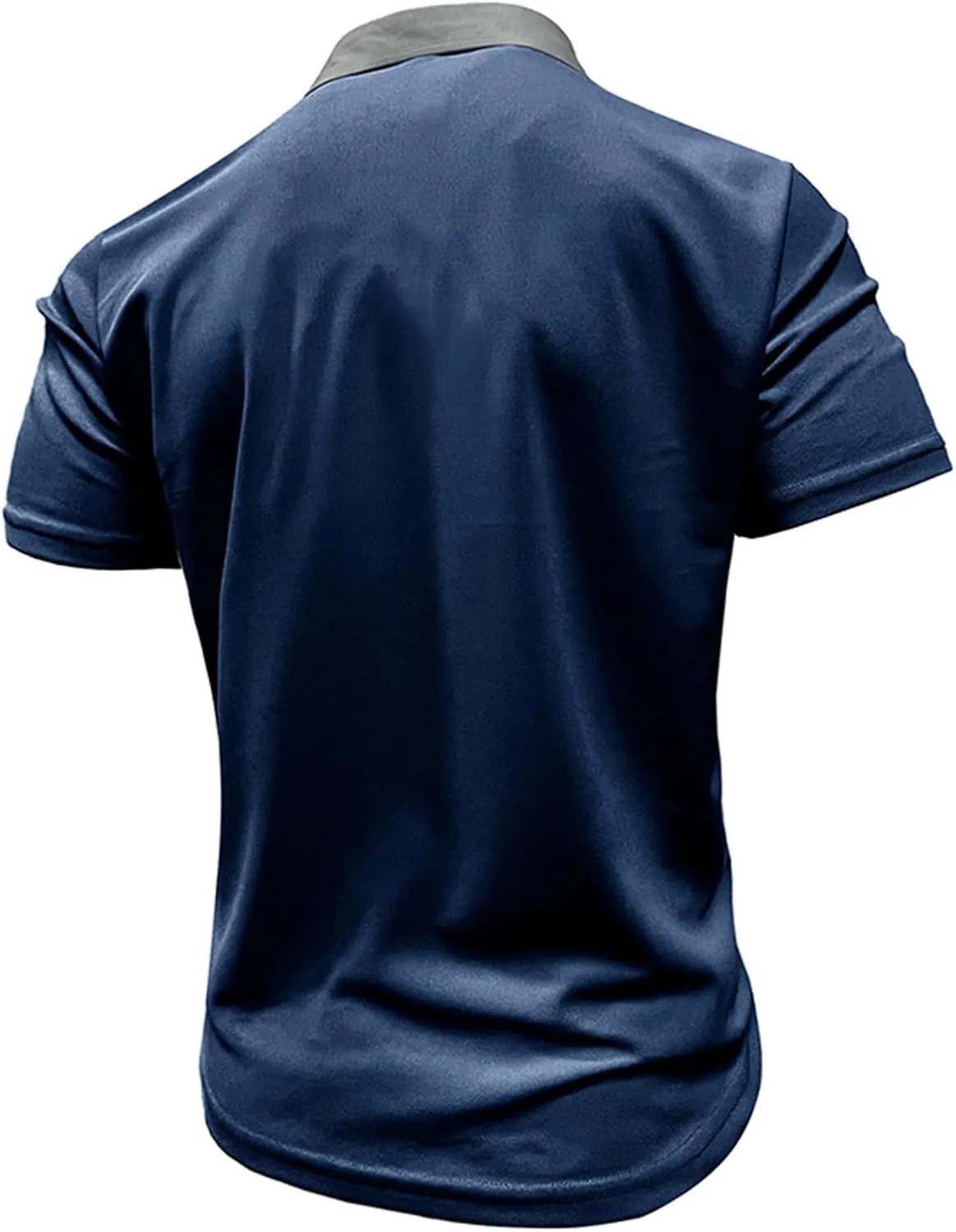Men Business Casual Polo Shirt Short Sleeve Button Collar Shirt Blouse Summer Stylish Classic Golf Shirt