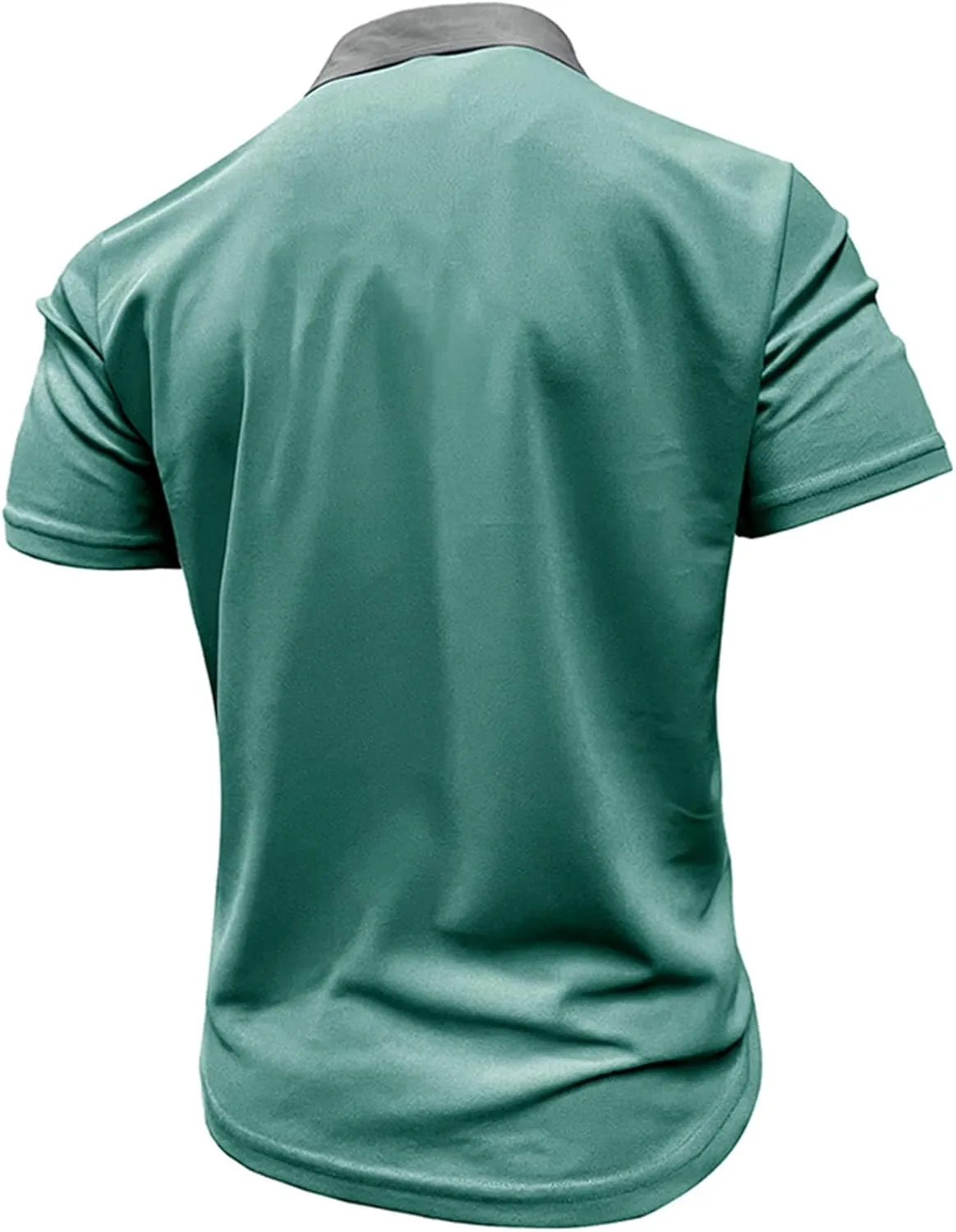 Men Business Casual Polo Shirt Short Sleeve Button Collar Shirt Blouse Summer Stylish Classic Golf Shirt