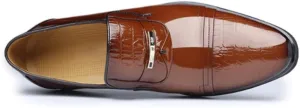 Men Leather Dress Shoes Slip On Pointed Toe Gradient Color Business Casual Formal Wedding Anti Slip Low Top Prom Comfortable
