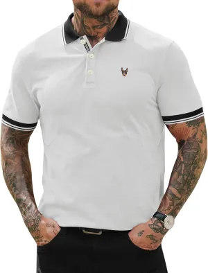Men Polo Shirts Cotton Casual Business Embroidery Soft Short Sleeve Golf Shirt (S-XXL)