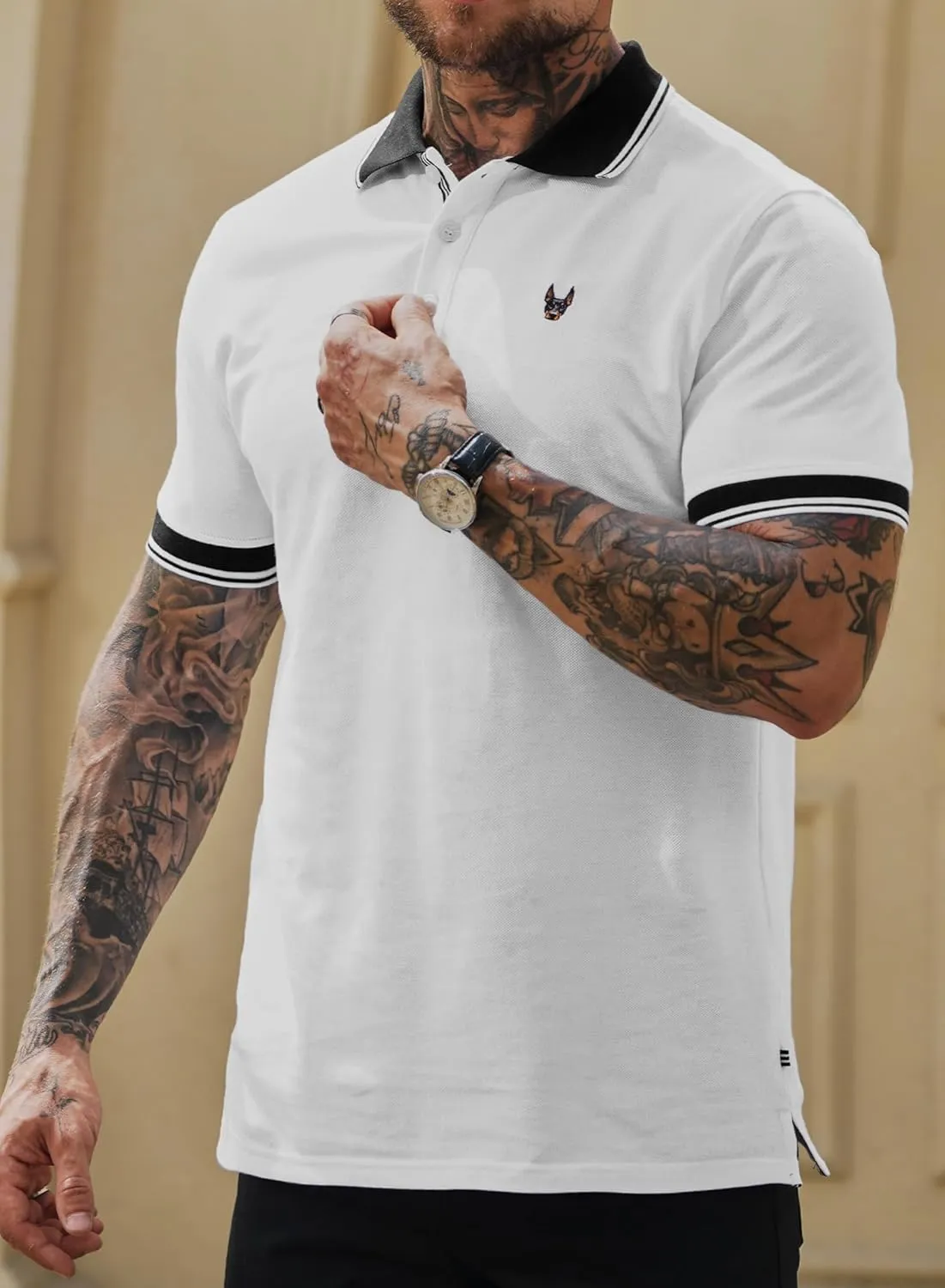 Men Polo Shirts Cotton Casual Business Embroidery Soft Short Sleeve Golf Shirt (S-XXL)