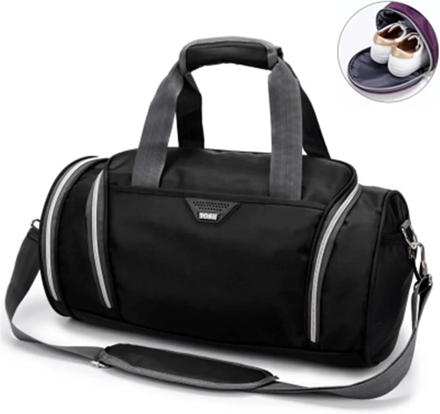 Men's and Women's Waterproof Sports Backpack Fitness Travel Tote Bag Outdoor Shoe Bag Separate Space (Purple)