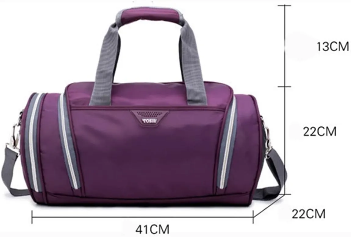 Men's and Women's Waterproof Sports Backpack Fitness Travel Tote Bag Outdoor Shoe Bag Separate Space (Purple)