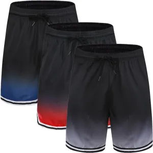 Mens Basketball Athletic Shorts with Zip Pockets Mesh Workout Active Performance Gym Shorts
