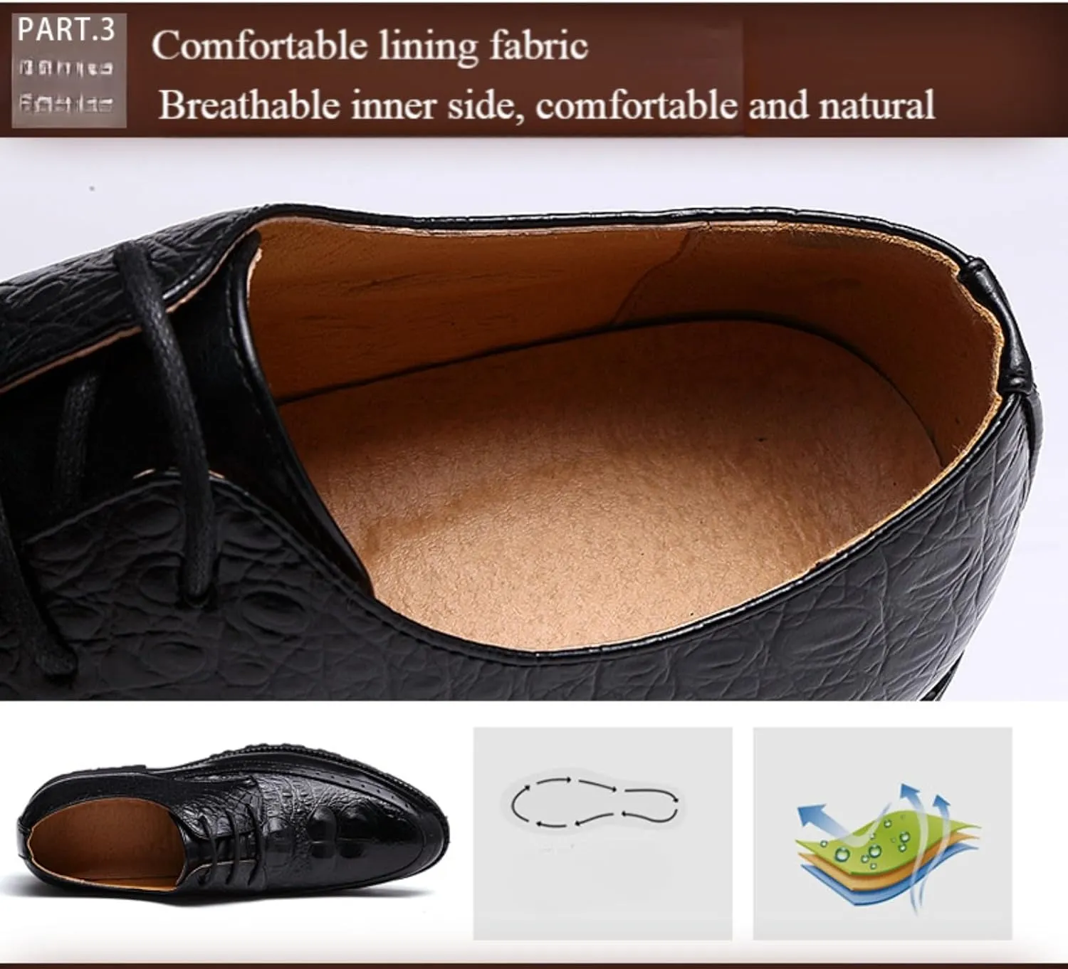 Men's Brogue Oxford Dress Shoes Stylish Business Work Leather Office Formal Leather Shoes Slip-On Wedding Lace-Up Dress Shoes