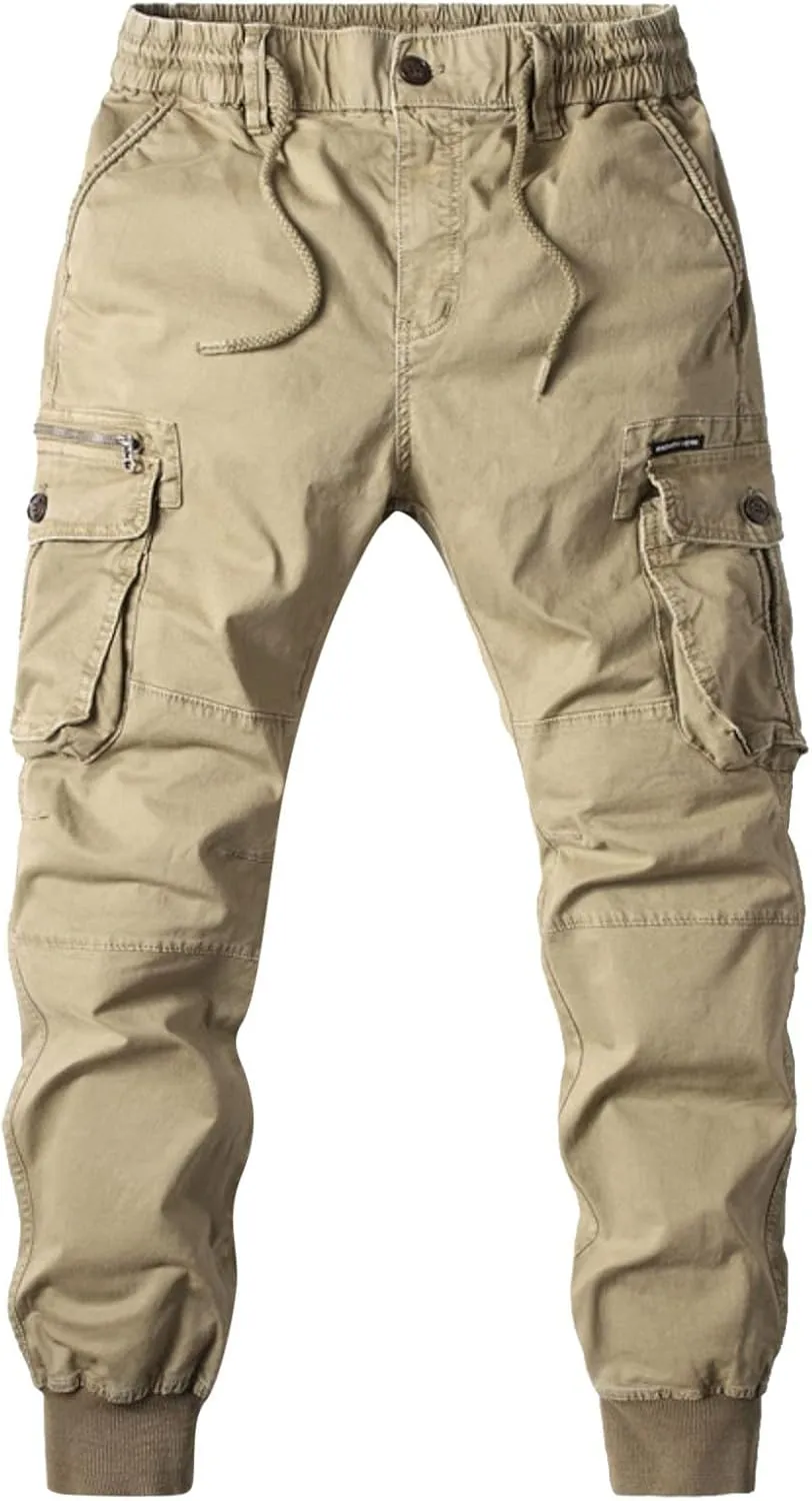 Men's Cargo Jogger Sweatpants Casual Cotton Cargo Pants Gym Sweatpants Trousers Mens Long Outdoor Hiking Work